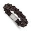 Men's Polished Leather Stainless Steel Bracelet 16mm