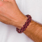 Men's Polished Leather Stainless Steel Bracelet 16mm 8.25in
