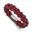 Men's Polished Leather Stainless Steel Bracelet 16mm 8.25in