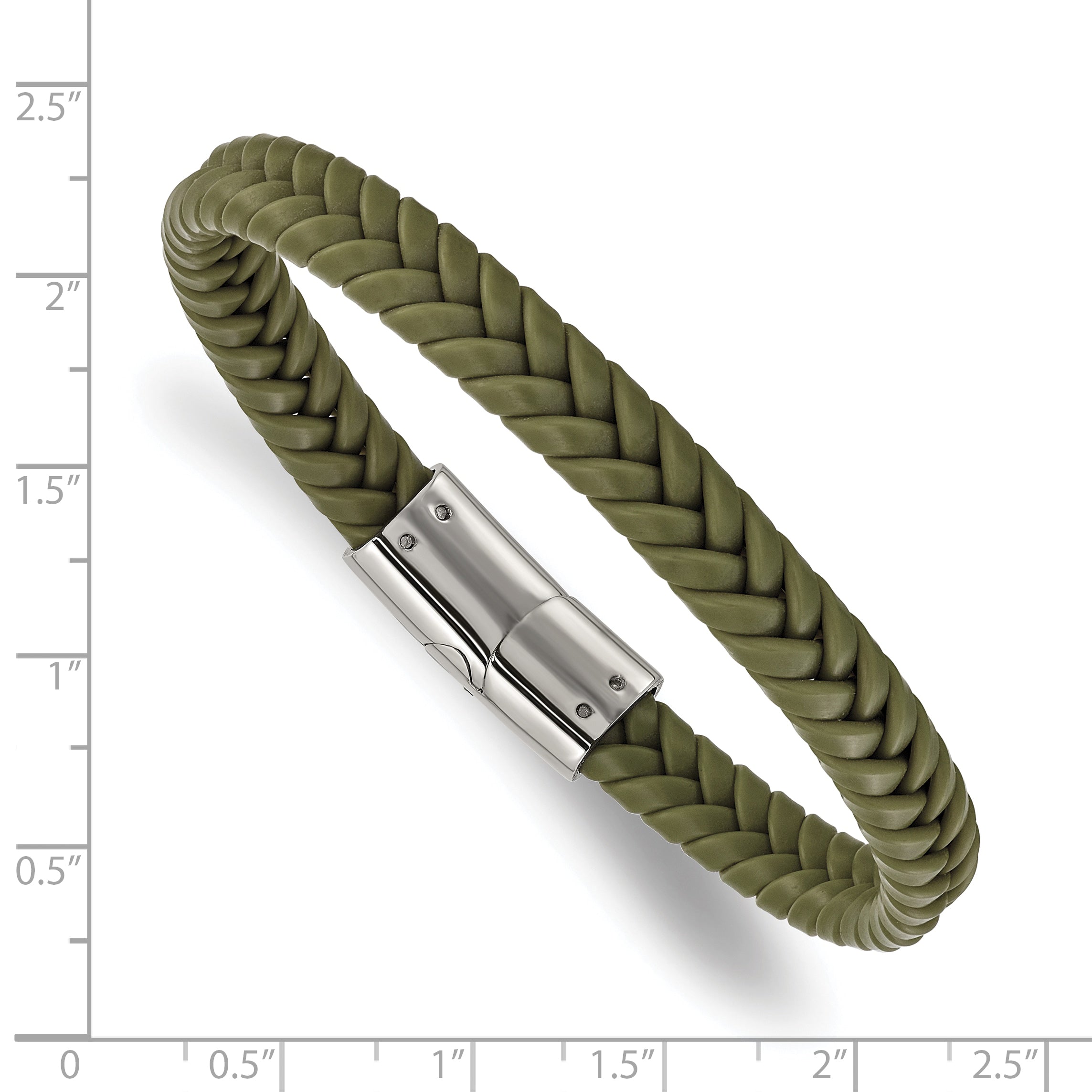 Men's Polished Braided Stainless Steel Bracelet 8mm