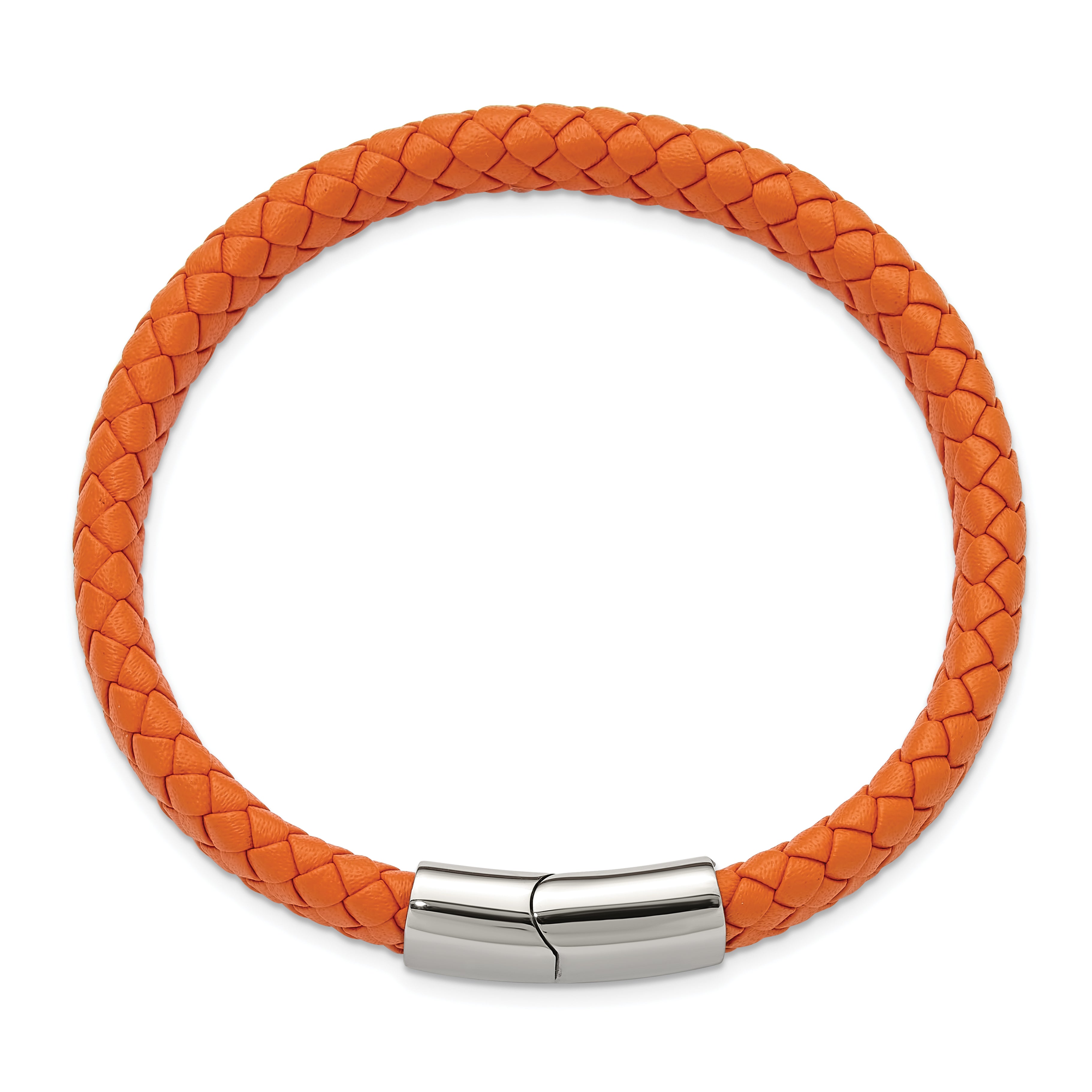 Men's Polished Braided Stainless Steel Bracelet 10mm