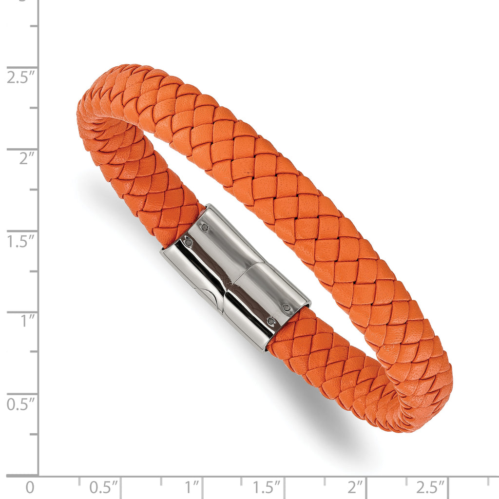 Men's Polished Braided Stainless Steel Bracelet 10mm