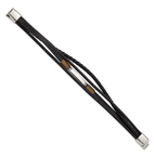Men's Polished Leather Stainless Steel Bracelet 4mm