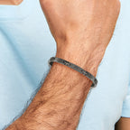 Men's Gunmetal Polished Cross Stainless Steel Bracelet 6mm