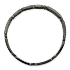 Men's Gunmetal Polished Cross Stainless Steel Bracelet 6mm