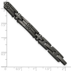 Men's Gunmetal Polished Cross Stainless Steel Bracelet 6mm