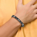 Men's Polished Black Stainless Steel Bracelet 8mm