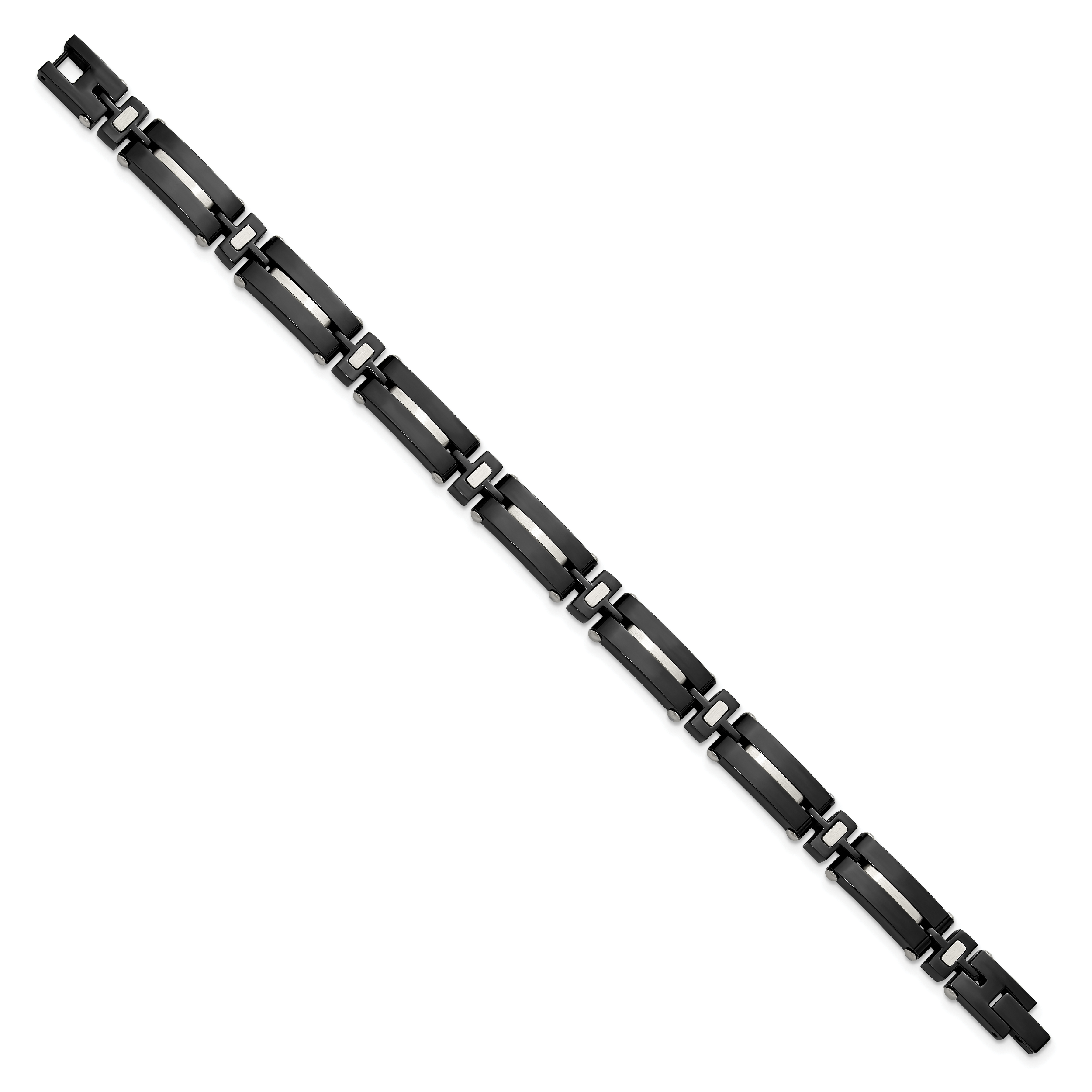 Men's Polished Black Stainless Steel Bracelet 8mm Secondary image