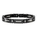 Men's Polished Black Stainless Steel Bracelet 8mm