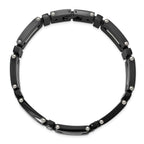 Men's Polished Black Stainless Steel Bracelet 8mm