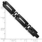 Men's Polished Black Stainless Steel Bracelet 8mm