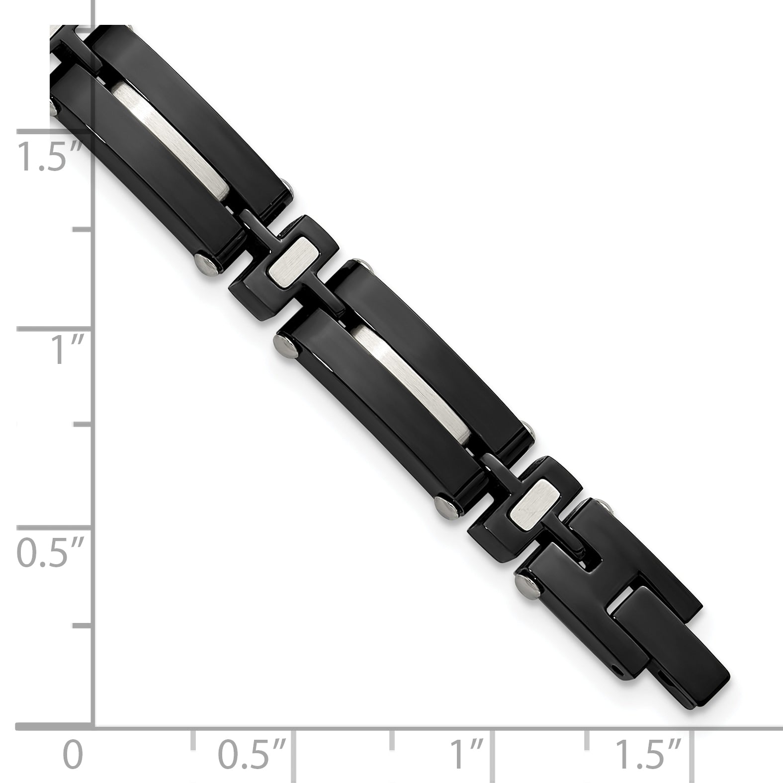Men's Polished Black Stainless Steel Bracelet 8mm