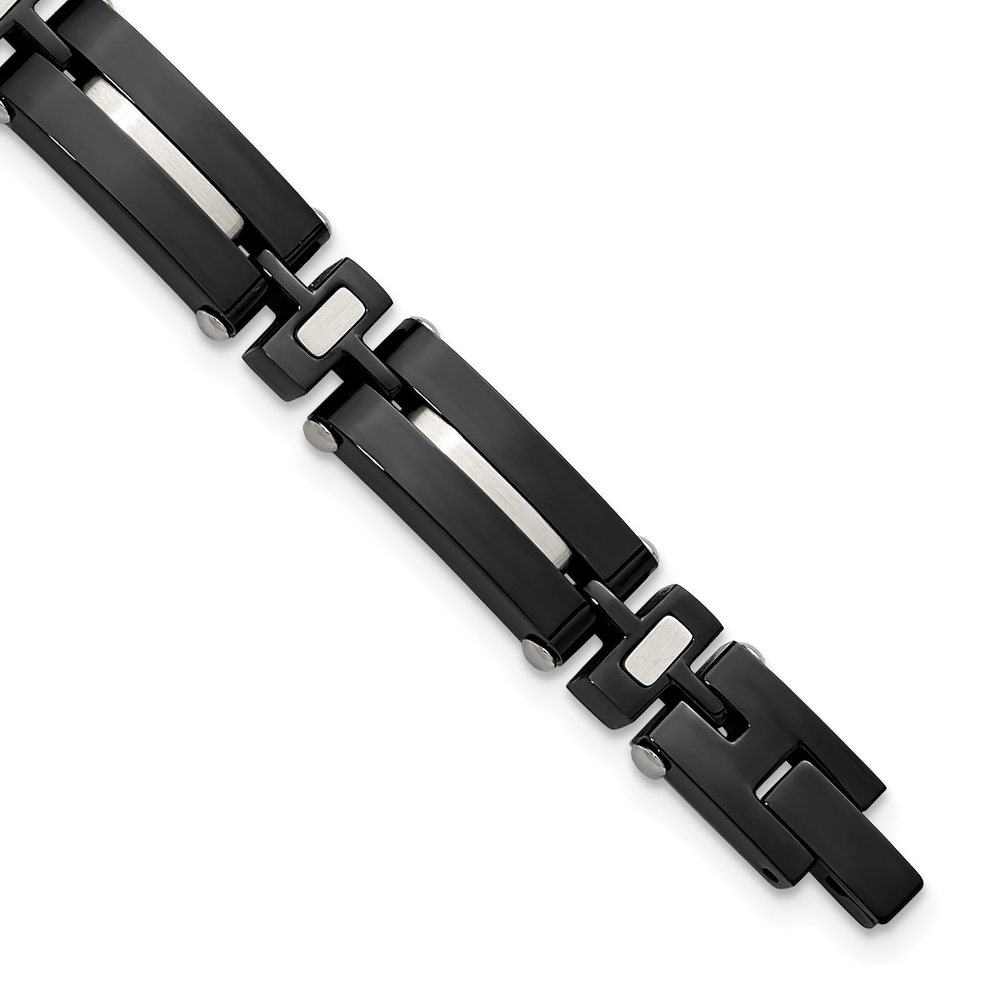Men's Polished Black Stainless Steel Bracelet 8mm Main image