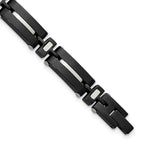 Men's Polished Black Stainless Steel Bracelet 8mm