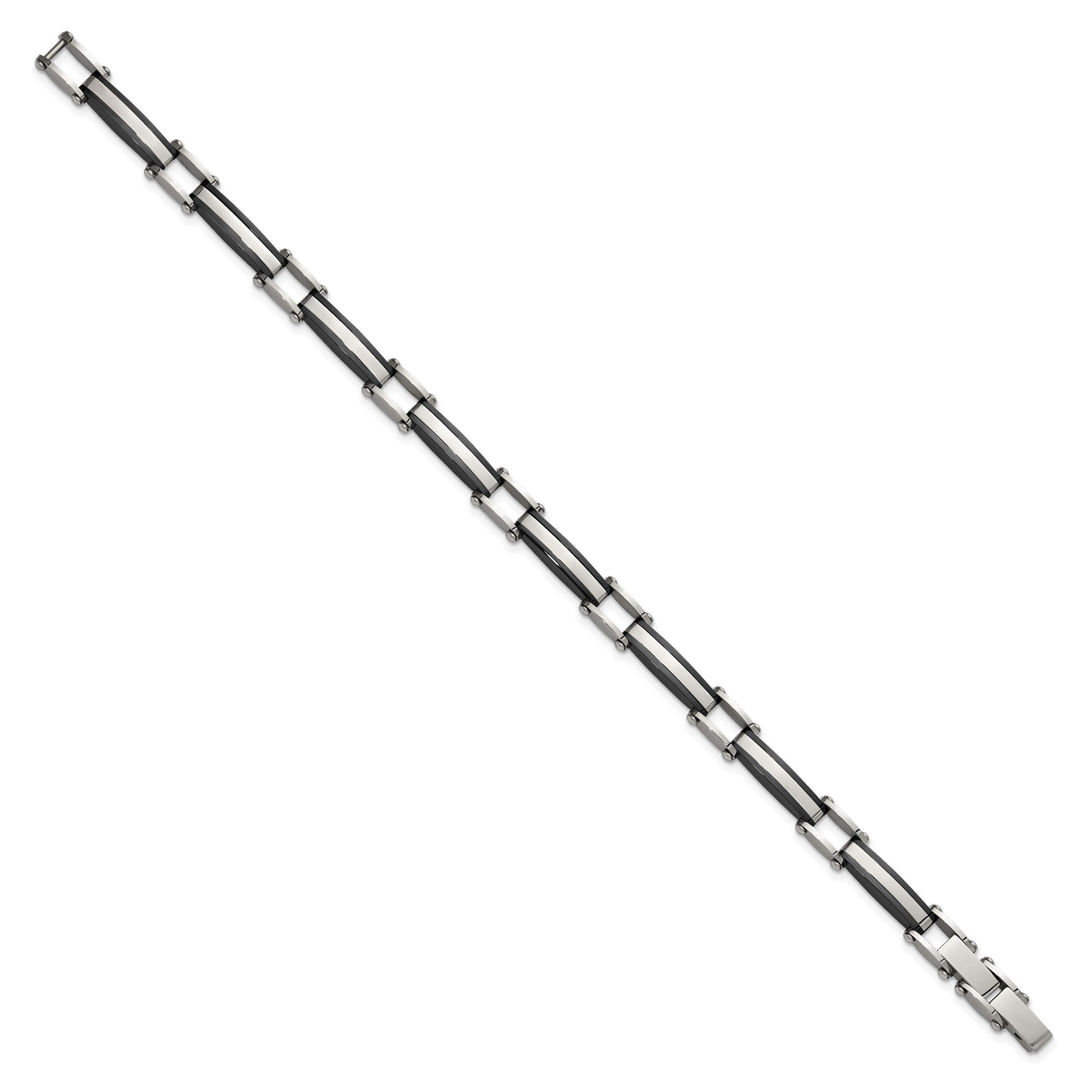 Men's Polished Black Stainless Steel Bracelet 4mm Secondary image