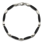 Men's Polished Black Stainless Steel Bracelet 4mm