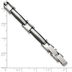 Men's Polished Black Stainless Steel Bracelet 4mm
