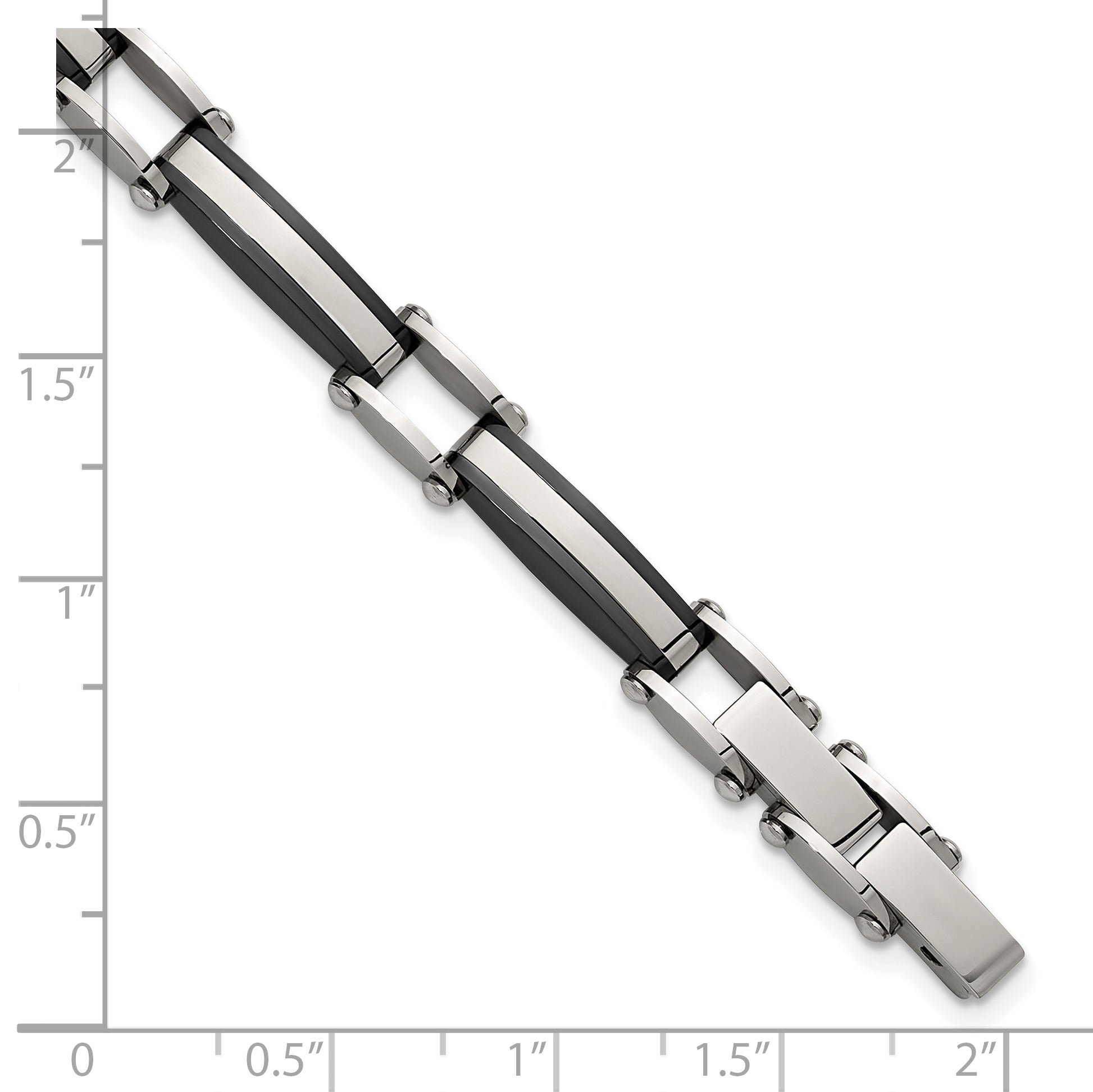 Men's Polished Black Stainless Steel Bracelet 4mm