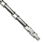 Men's Polished Black Stainless Steel Bracelet 4mm