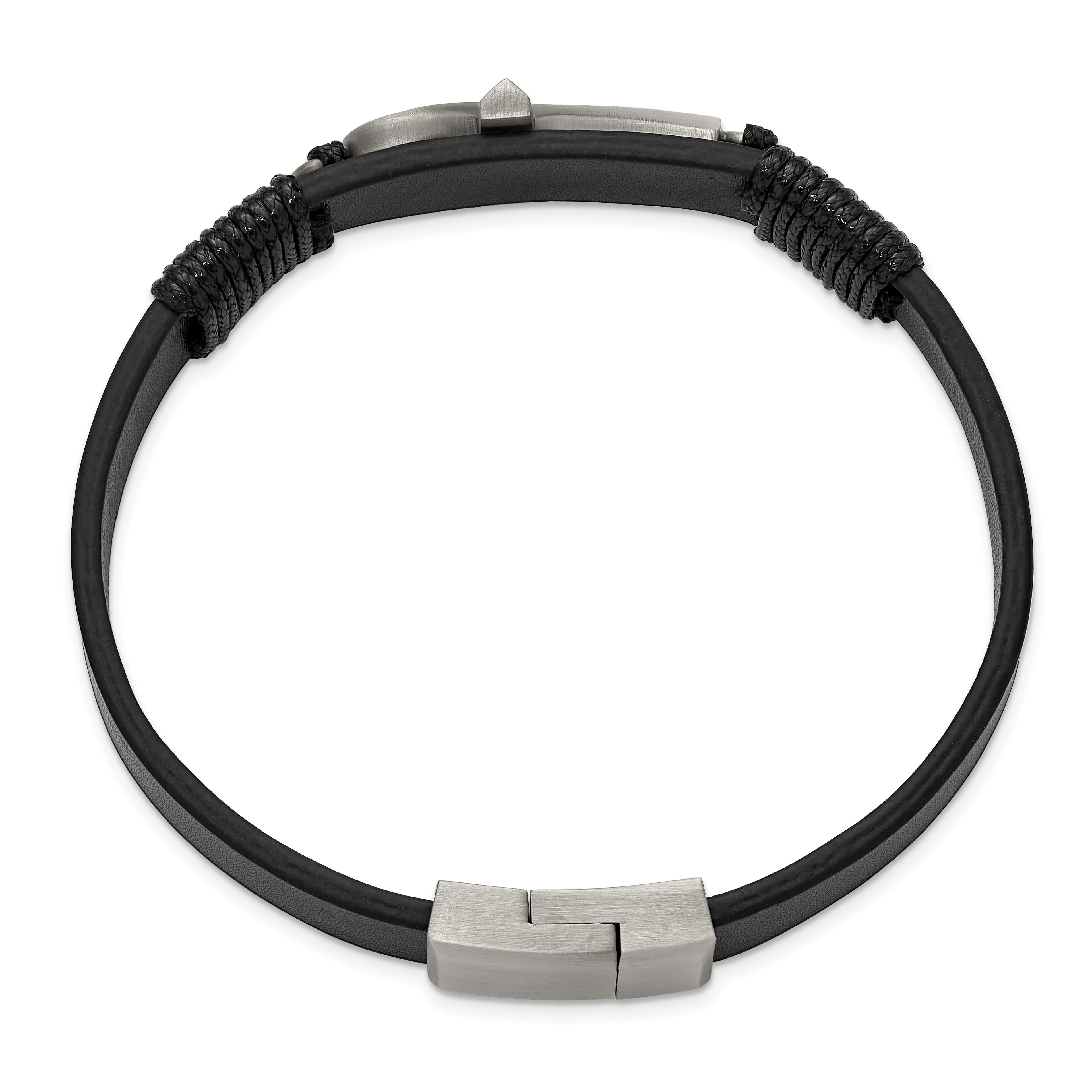 Men's Antiqued Ankh Cross Stainless Steel Bracelet 13.5mm