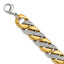 Men's Gold-Tone Polished Cubic Zirconia Stainless Steel Curb Chain Bracelet 14mm