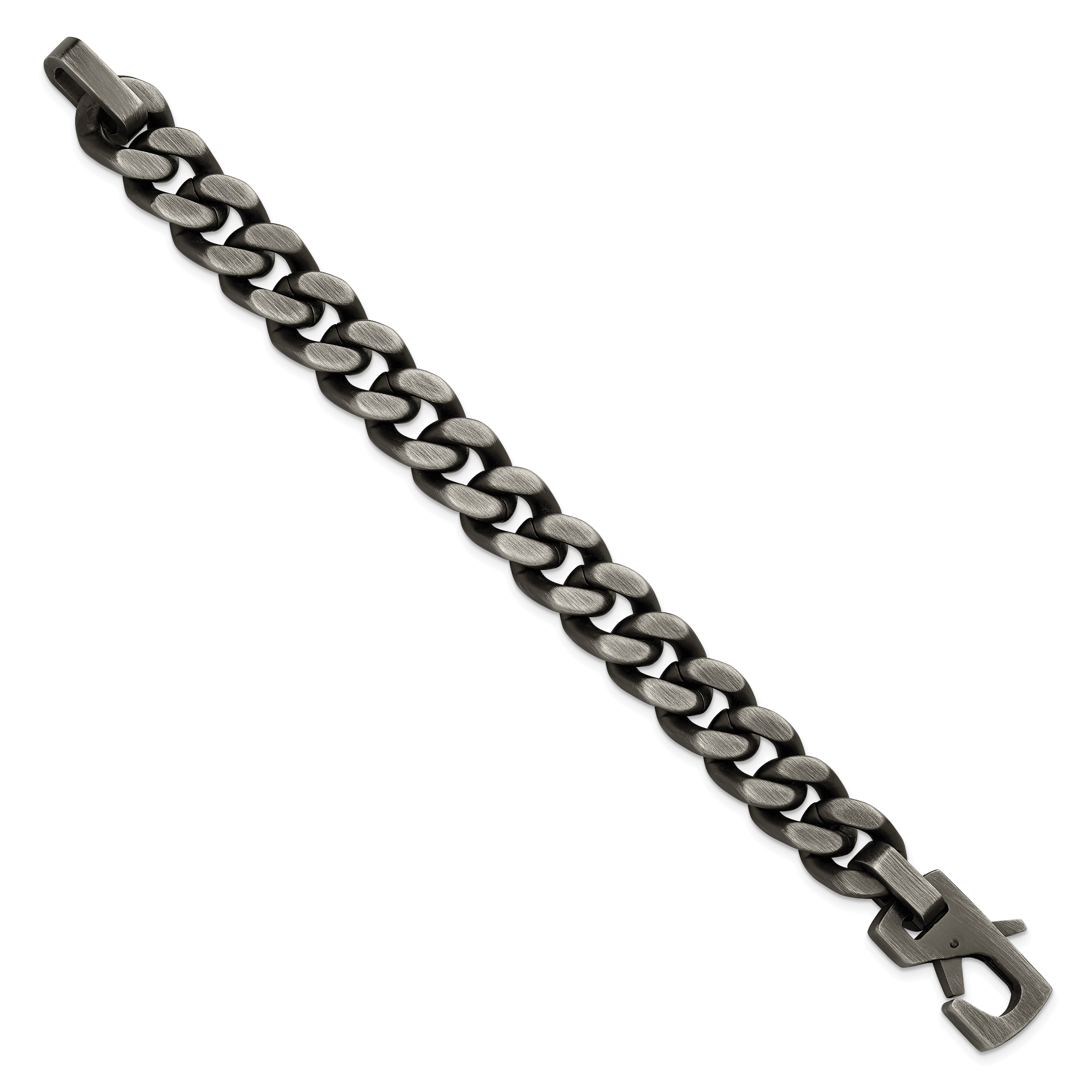 Men's Antiqued Stainless Steel Curb Chain Bracelet 14mm Secondary image