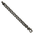Men's Antiqued Stainless Steel Curb Chain Bracelet 14mm