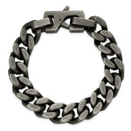 Men's Antiqued Stainless Steel Curb Chain Bracelet 14mm