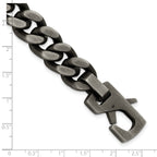 Men's Antiqued Stainless Steel Curb Chain Bracelet 14mm