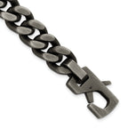 Men's Antiqued Stainless Steel Curb Chain Bracelet 14mm