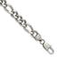 Men's Polished Stainless Steel Figaro Chain Bracelet 9mm