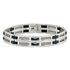 Chisel Men's Cable Inlay Link Bracelet in Stainless Steel, 8.8 Inch - Sophia Jewelers