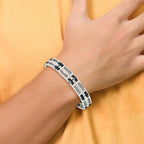 Chisel Men's Cable Inlay Link Bracelet in Stainless Steel, 8.8 Inch - Sophia Jewelers