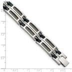 Chisel Men's Cable Inlay Link Bracelet in Stainless Steel, 8.8 Inch - Sophia Jewelers