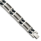 Chisel Men's Cable Inlay Link Bracelet in Stainless Steel, 8.8 Inch - Sophia Jewelers