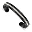 Men's Brushed and Polished Black Stainless Steel Bangle Bracelet 10mm