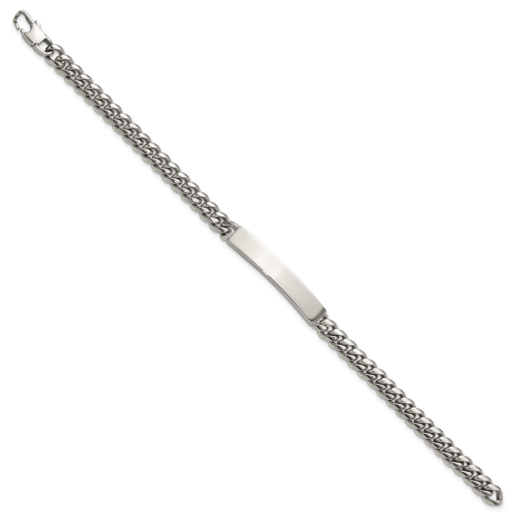 Men's Polished Stainless Steel ID Bracelet 6mm