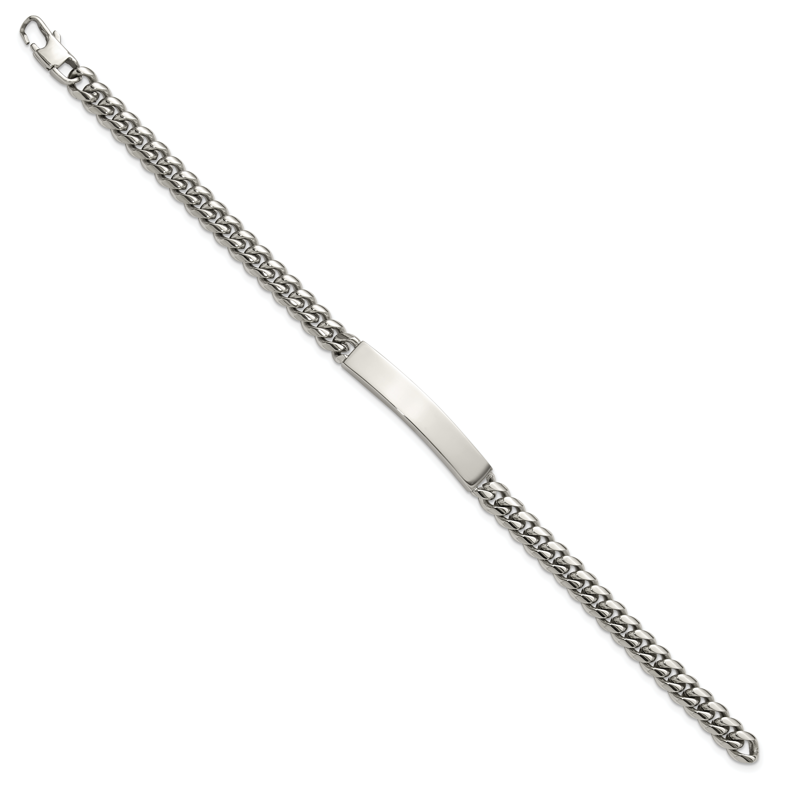 Men's Polished Stainless Steel ID Bracelet 6mm