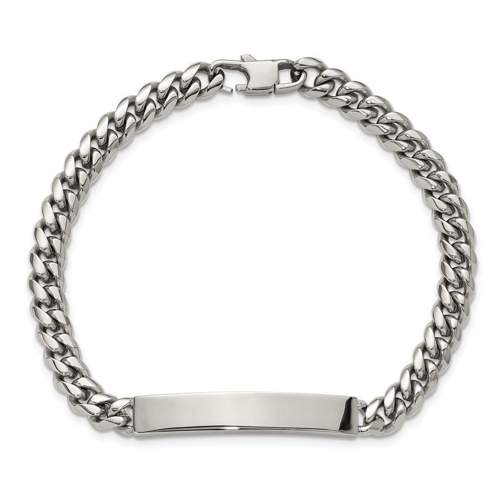 Men's Polished Stainless Steel ID Bracelet 6mm