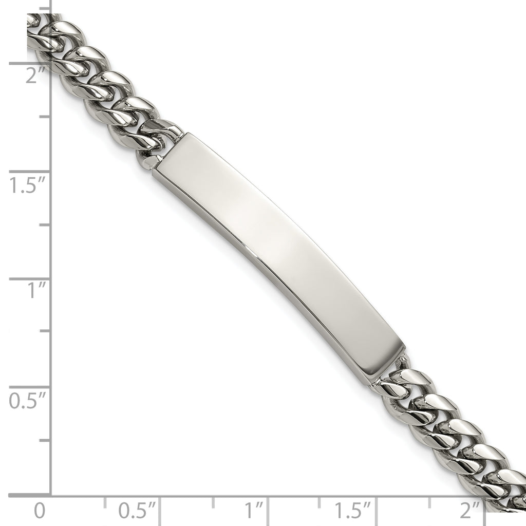 Men's Polished Stainless Steel ID Bracelet 6mm