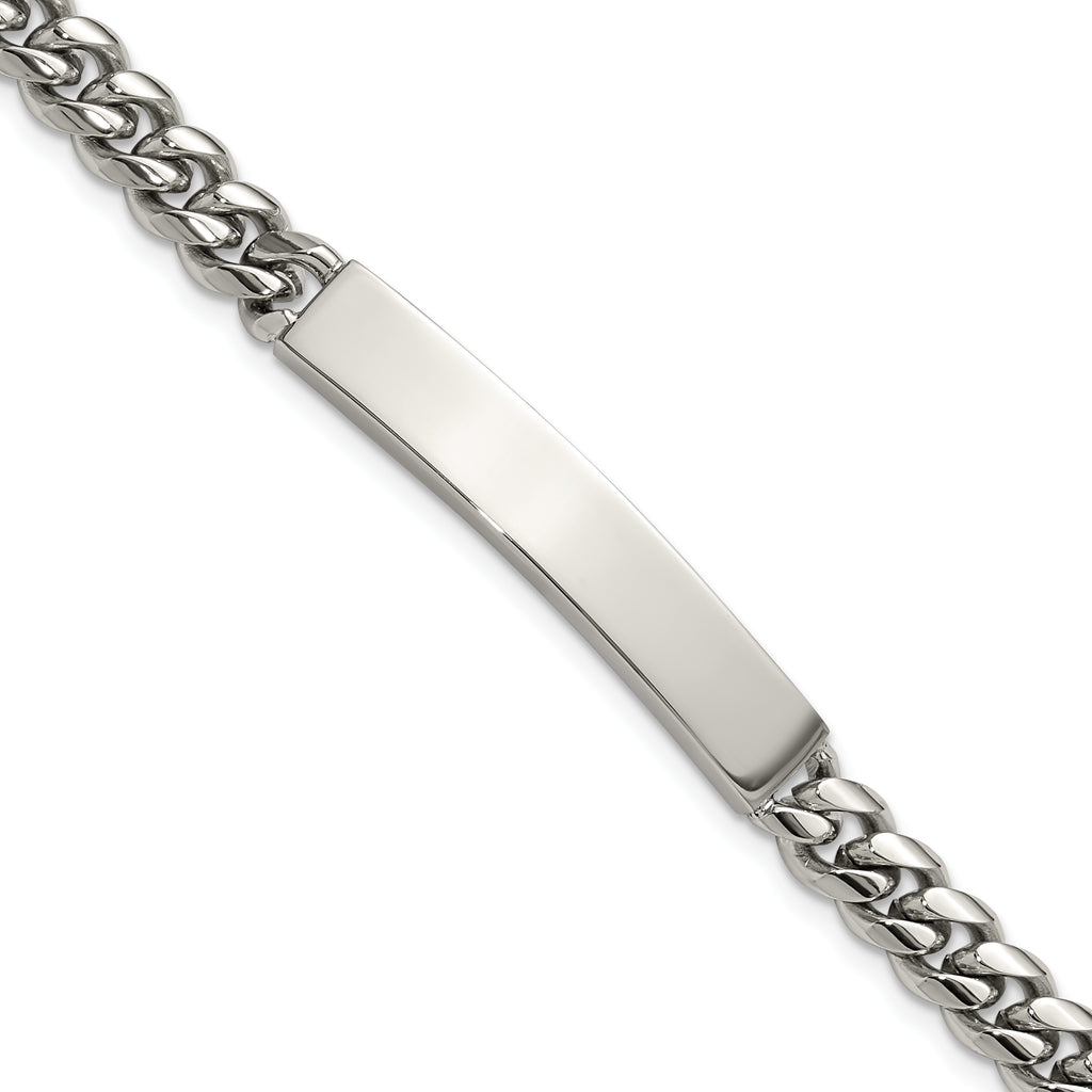 Men's Polished Stainless Steel ID Bracelet 6mm
