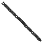 Men's Brushed Black Stainless Steel ID Bracelet 10.5mm