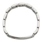 Men's Brushed and Polished Red Enamel Stainless Steel Bracelet 12mm
