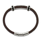 Men's Polished Braided Stainless Steel Bracelet 8mm 8.5in