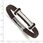 Men's Polished Braided Stainless Steel Bracelet 8mm 8.5in
