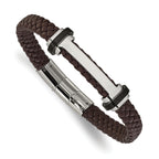 Men's Polished Braided Stainless Steel Bracelet 8mm 8.5in