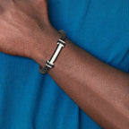 Men's Polished Braided Stainless Steel Bracelet 8mm 8.5in