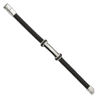 Men's Polished Braided Stainless Steel Bracelet 8mm 8.5in