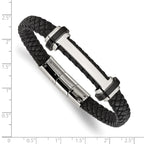 Men's Polished Braided Stainless Steel Bracelet 8mm 8.5in