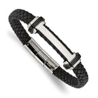 Men's Polished Braided Stainless Steel Bracelet 8mm 8.5in